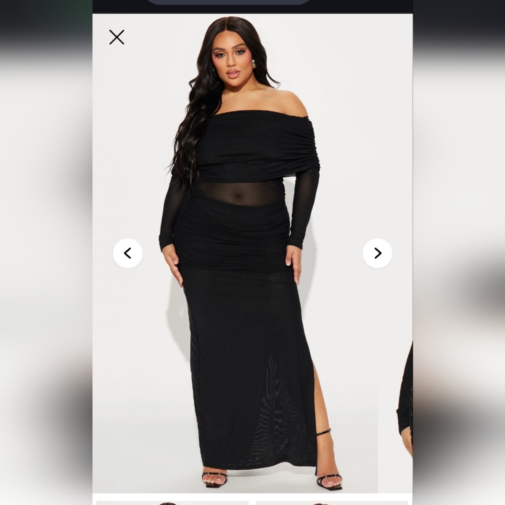 Fashion Nova Black Off-Shoulder Maxi Dress
